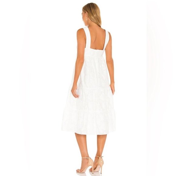 Amanda Uprichard Mitzi Floral Jacquard Dress - White S - Picture 3 of 12